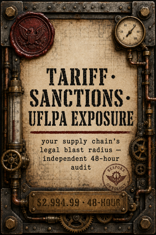 Bespoke Tariff / Sanctions / UFLPA / ESG Exposure Audit